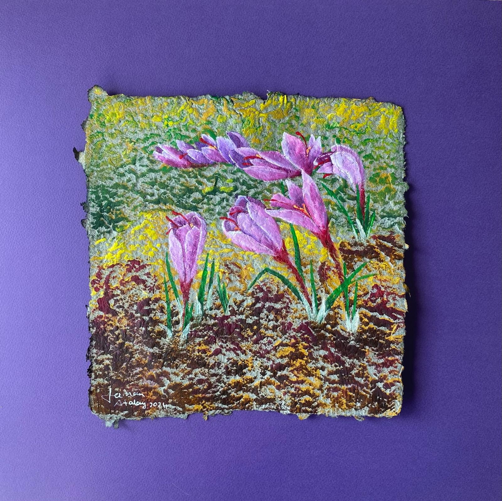 Ferhan Atalay | Kağıt üzerine akrilik | Safran Çiçeği